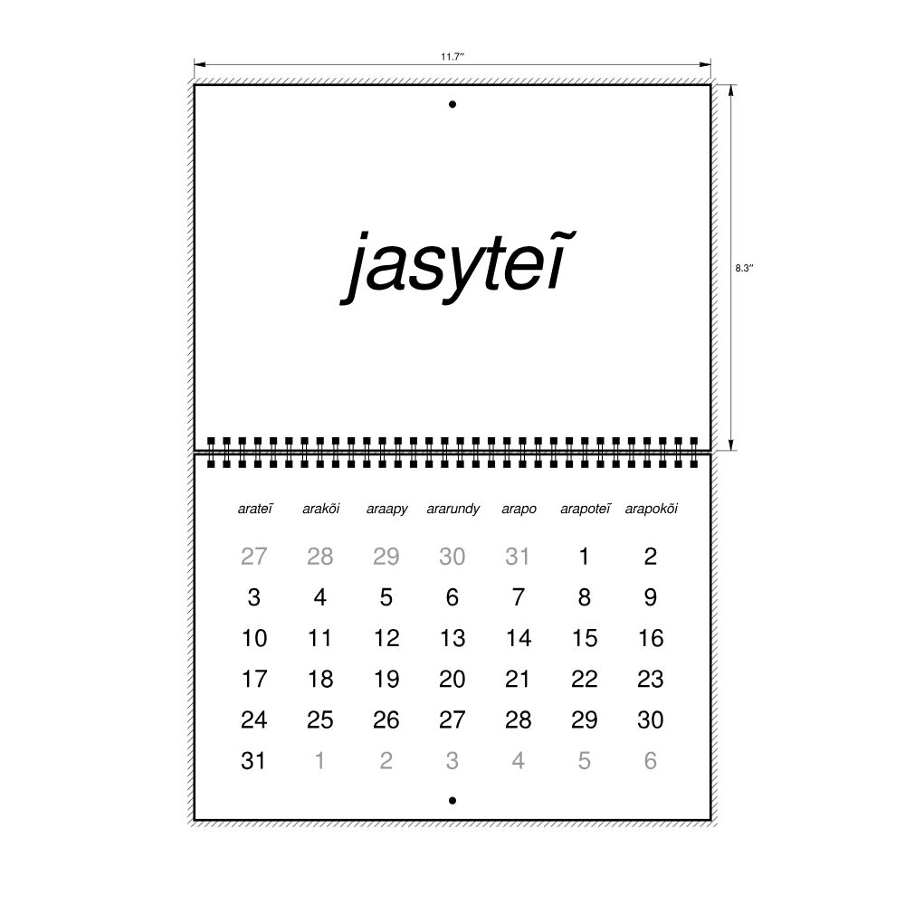Leskoff 2027 Wall Calendar, Guarani-Labeled, Sunday-Start Layout, Wire-Bound, 11.7 x 8.3 in (29.7 x 21.0 cm), image 2 of 2