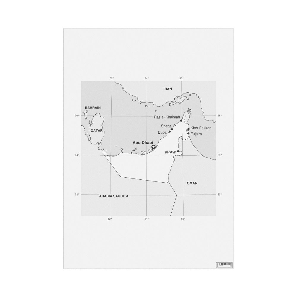 Leskoff United Arab Emirates Map Poster, Italian-Labeled, image 1 of 2