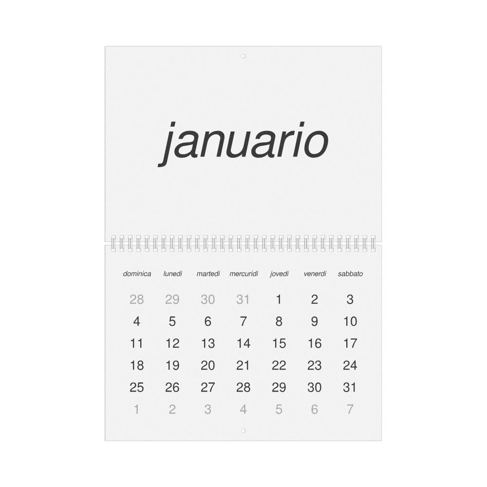 Leskoff 2026 Wall Calendar, Interlingua-Labeled, Sunday-Start Layout, Wire-Bound, 11.7 x 8.3 in (29.7 x 21.0 cm), image 1 of 1