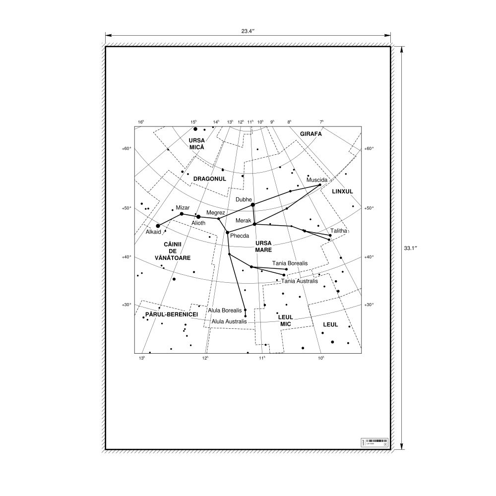 Leskoff Ursa Major Constellation Poster, Romanian-Labeled, image 1 of 2
