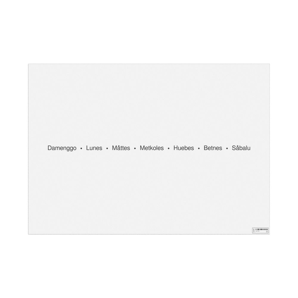 Leskoff Days of the Week Poster, Chamorro-Labeled, image 1 of 1
