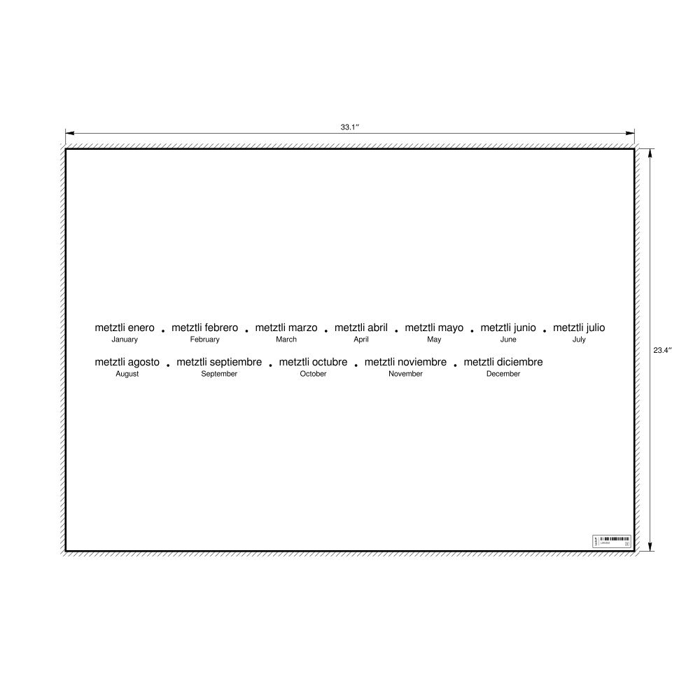 Leskoff Months of the Year Poster, Nahuatl/English-Labeled, image 1 of 1