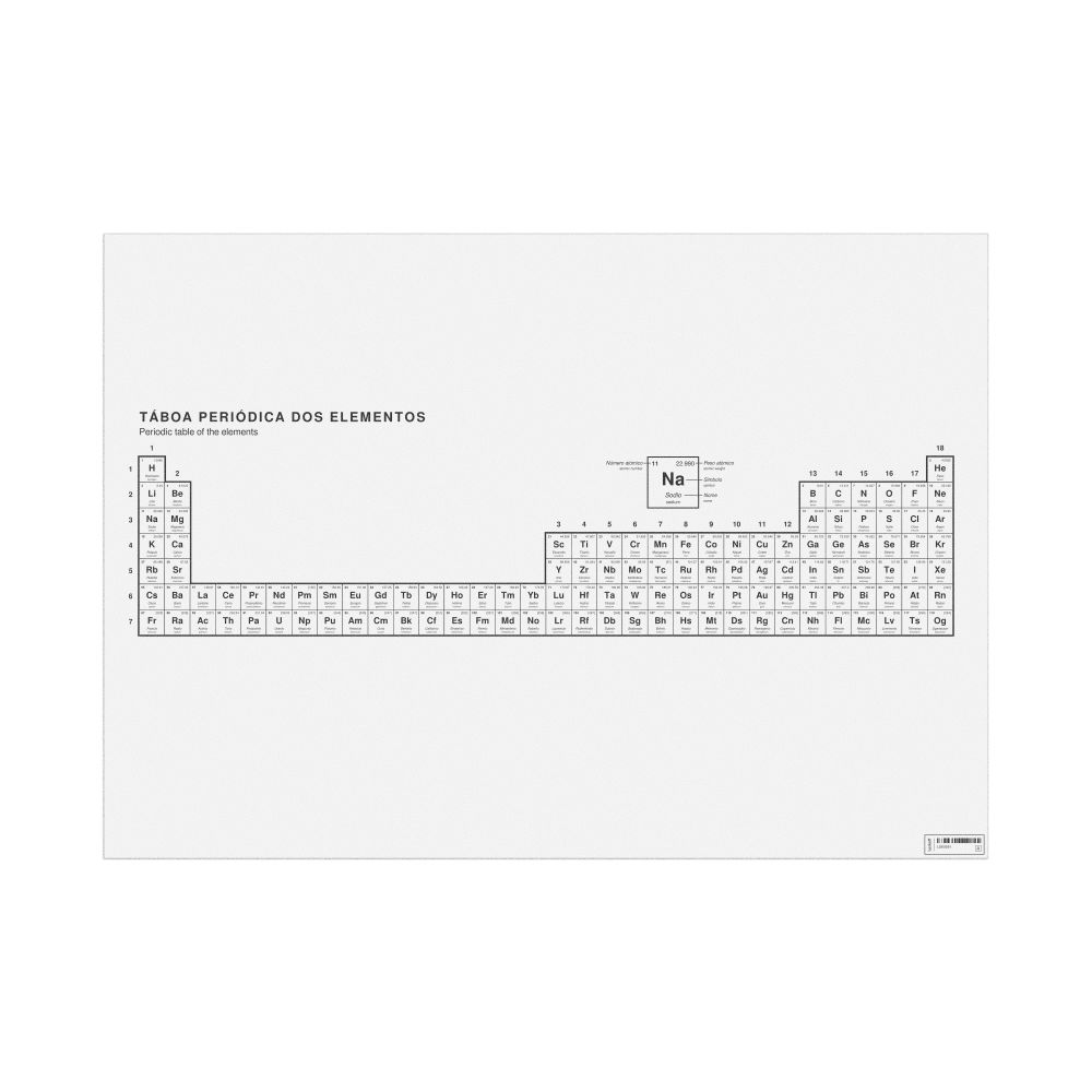 Leskoff Periodic Table Chart, 33.1 x 23.4 in (84.1 x 59.4 cm, Poster / Wall Chart), 32-Column Layout, Galician/English-Labeled, image 1 of 2