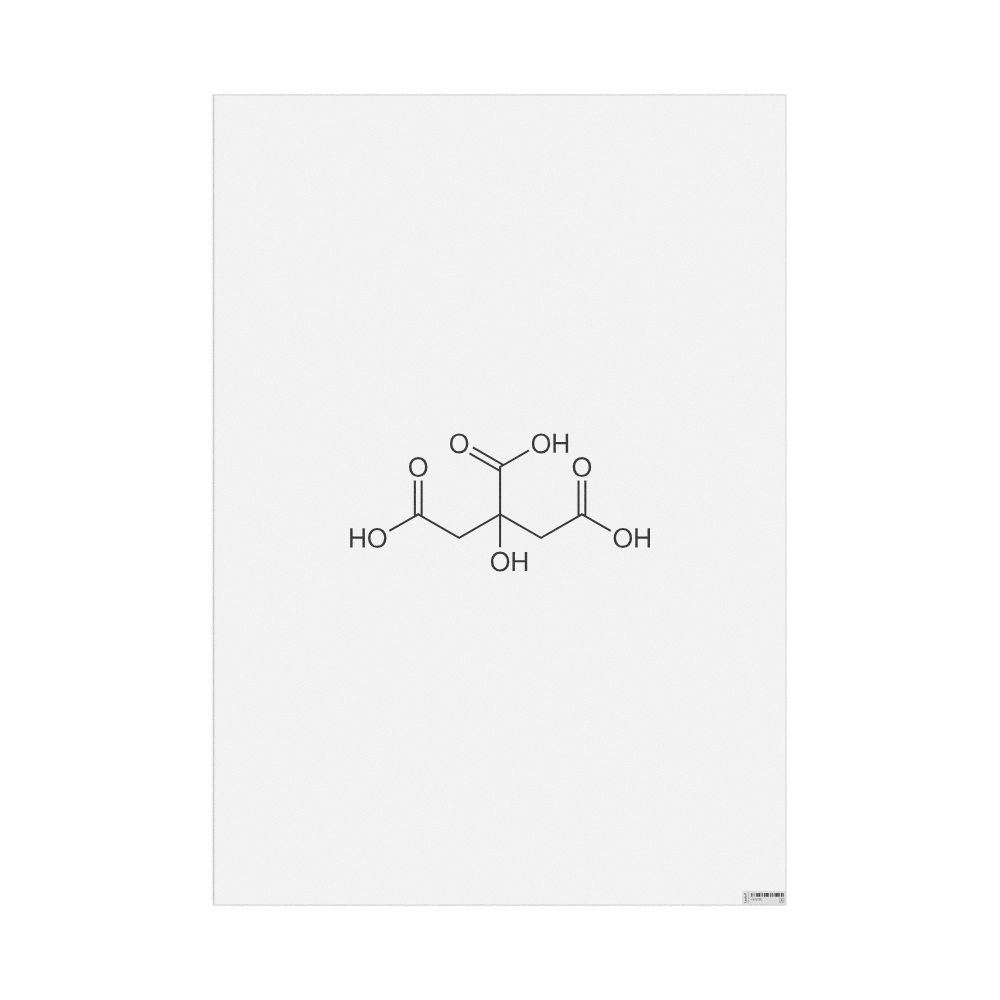 Leskoff Citric Acid Molecule Poster, 2D Structure, image 1 of 1