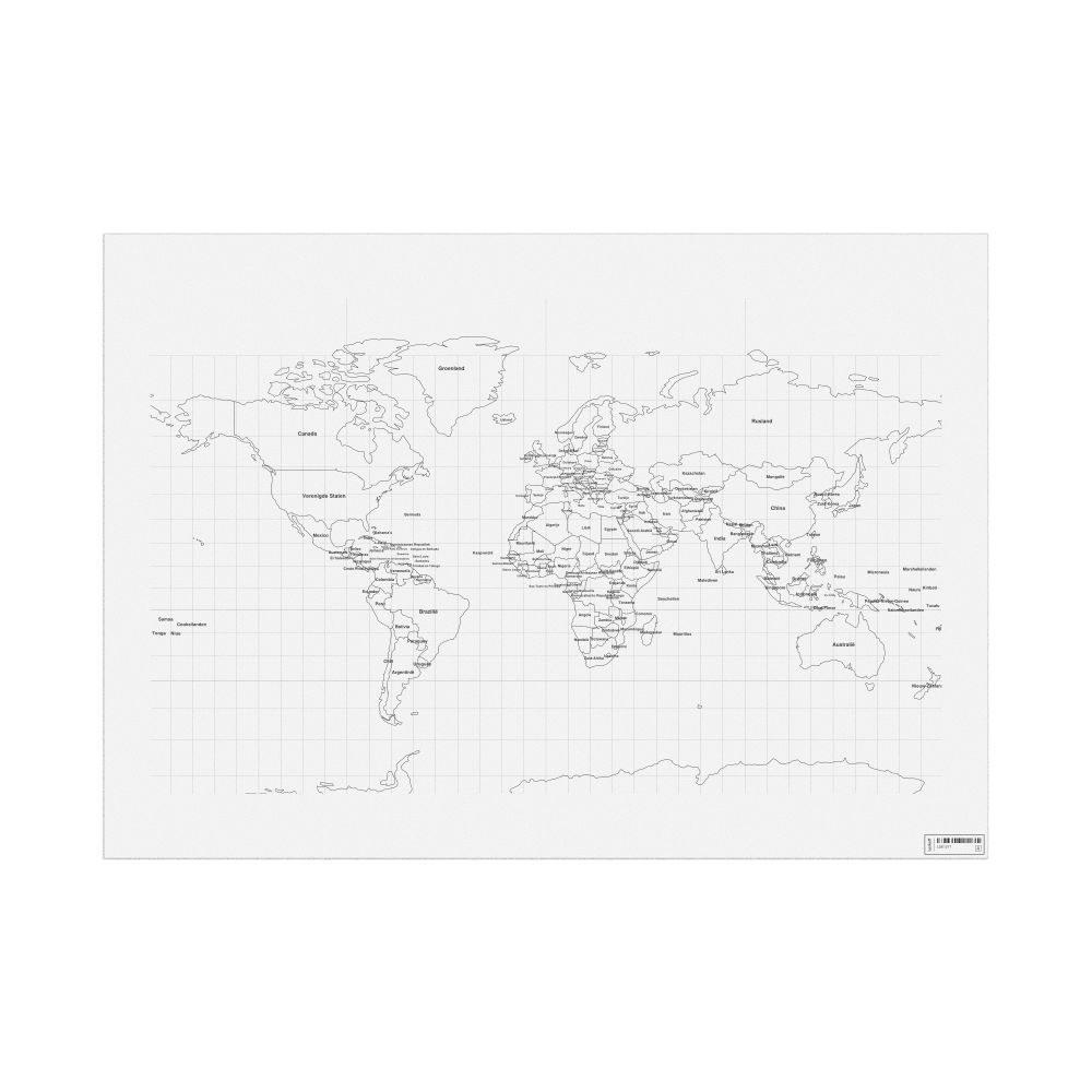 Leskoff World Wall Map (World Map Poster), Dutch-Labeled, image 1 of 2