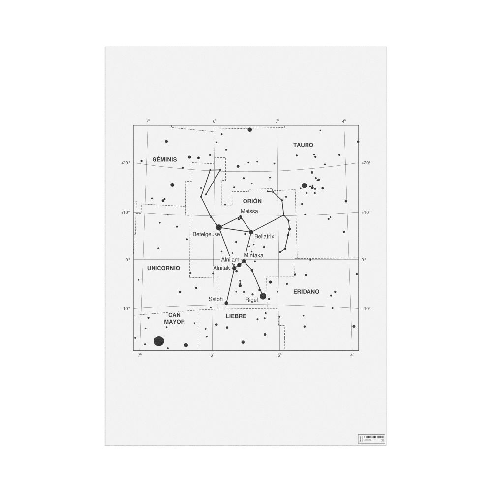 Leskoff Orion Constellation Poster, Spanish-Labeled, image 1 of 2