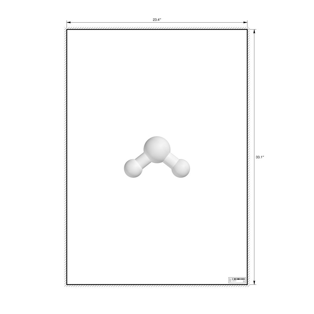 Leskoff Water Molecule Poster, Ball-and-Stick Model, image 1 of 1