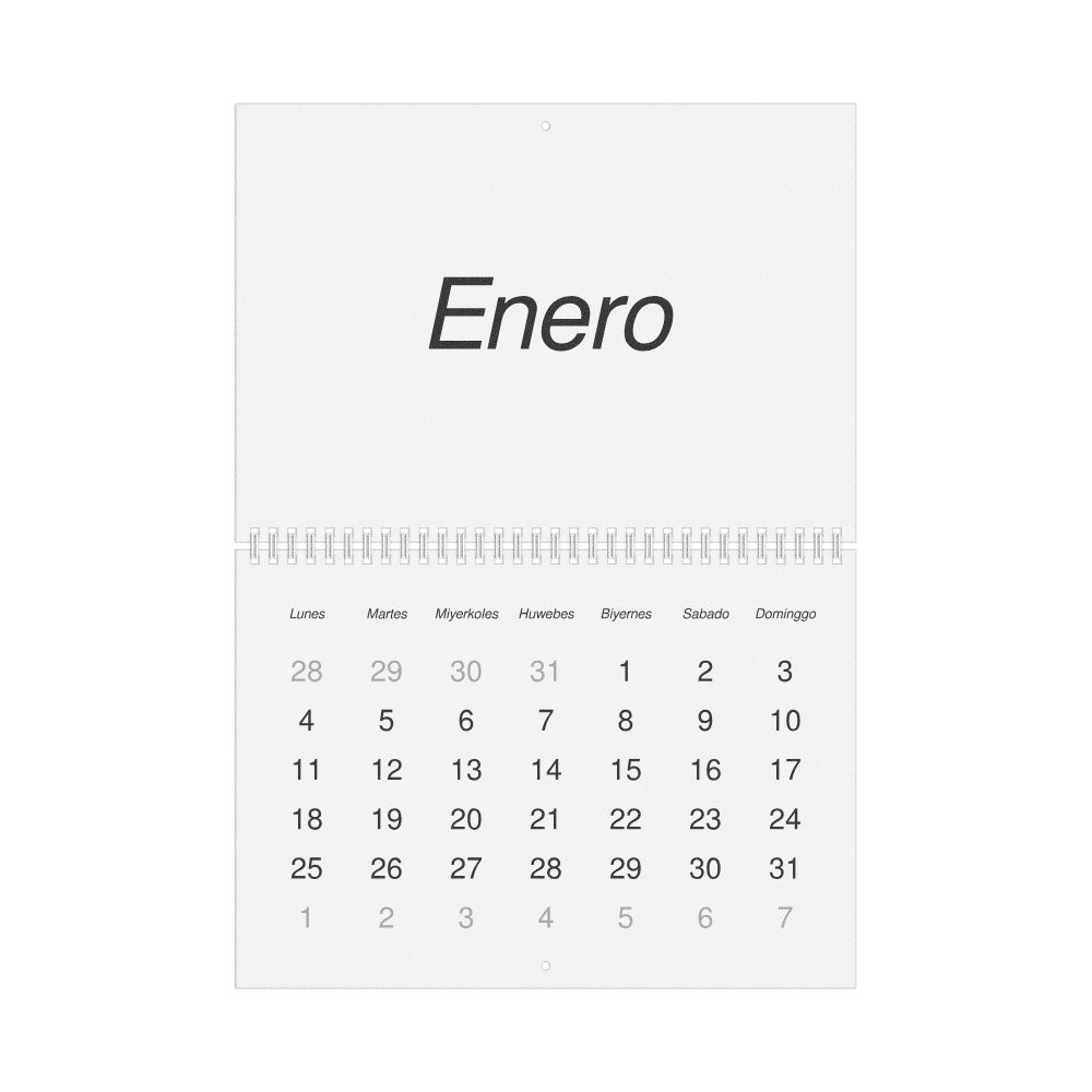 Leskoff 2027 Wall Calendar, Hiligaynon-Labeled, Monday-Start Layout, Wire-Bound, 11.7 x 8.3 in (29.7 x 21.0 cm), image 1 of 1
