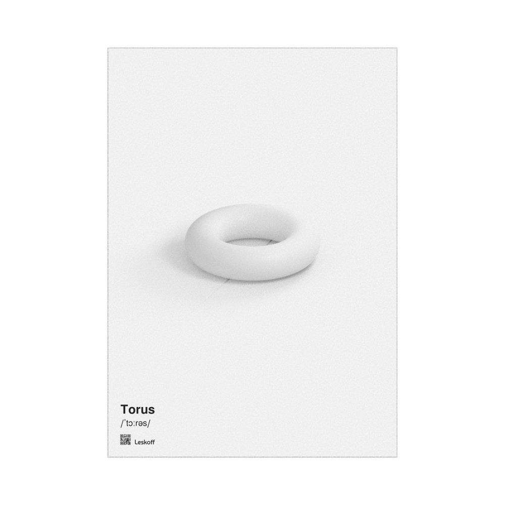 Leskoff Torus Poster, Solid Shape, English-Labeled with IPA, image 1 of 1