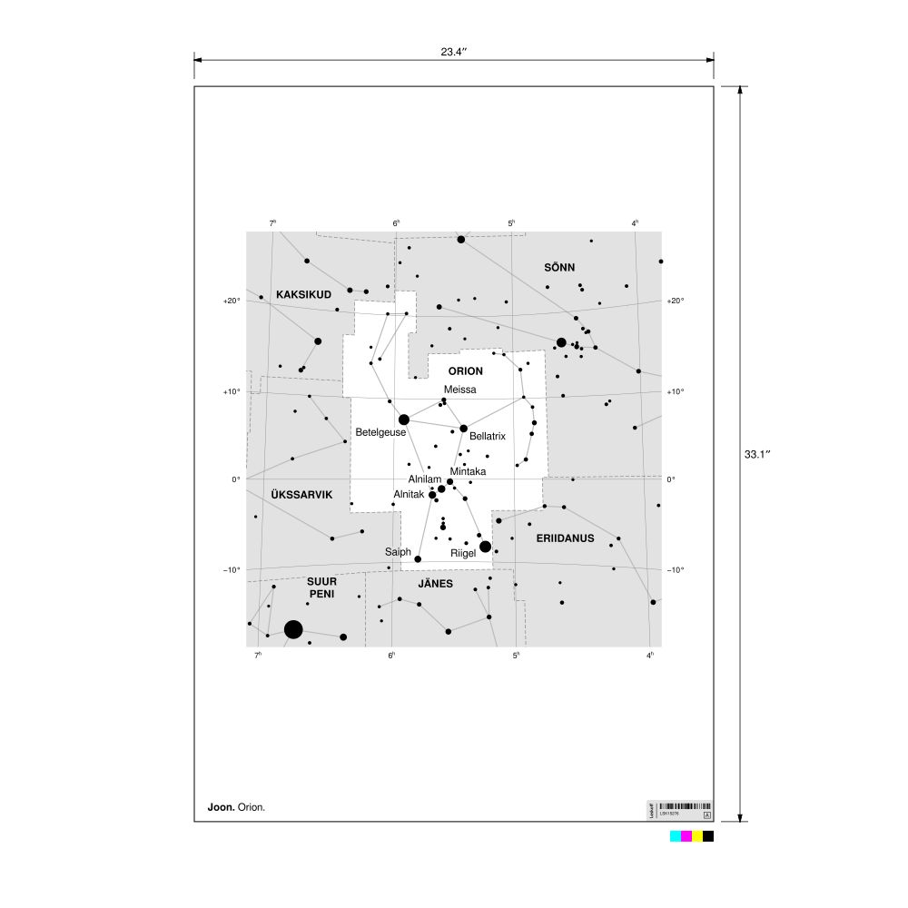 Leskoff Orion Constellation Poster, Estonian-Labeled, image 3 of 3