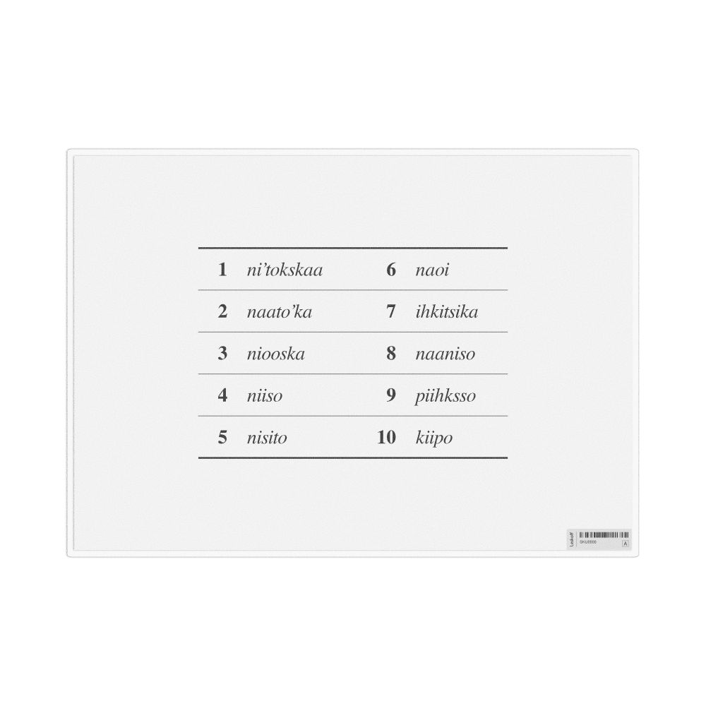 Leskoff Numbers 1–10 in Blackfoot, Desk Chart, 11.7 x 8.3 in (29.7 x 21.0 cm), image 1 of 1