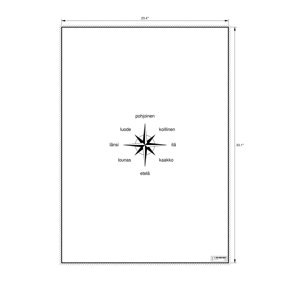 Leskoff Cardinal Directions Poster, Finnish-Labeled, image 1 of 2