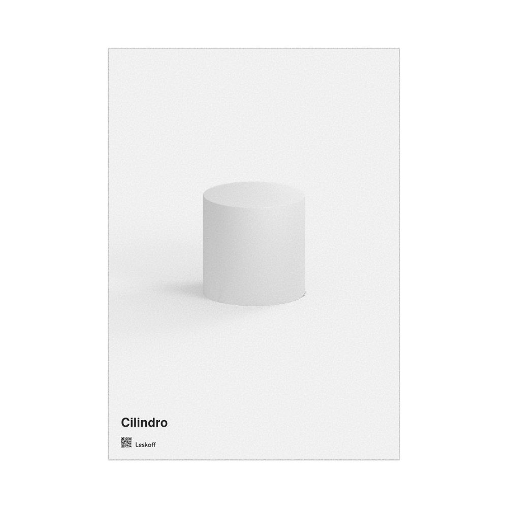 Leskoff Cylinder Poster, Solid Shape, Portuguese-Labeled, image 1 of 1