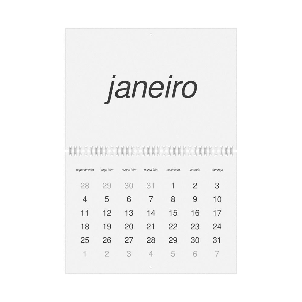 Leskoff 2027 Wall Calendar, Portuguese-Labeled, Monday-Start Layout, Wire-Bound, 11.7 x 8.3 in (29.7 x 21.0 cm), image 1 of 1
