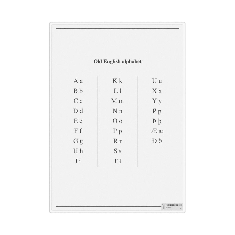 Leskoff Old English Alphabet, Desk Chart, 8.3 x 11.7 in (21.0 x 29.7 cm), image 1 of 1