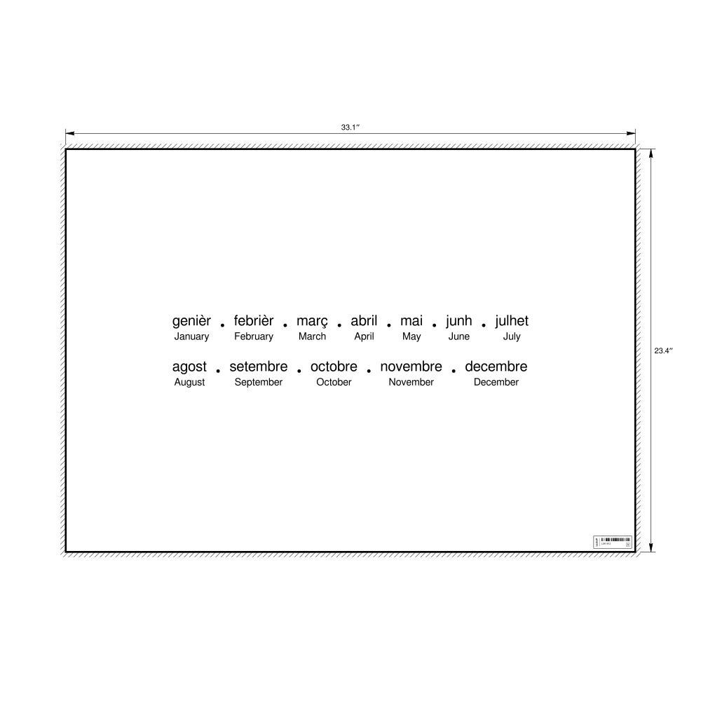 Leskoff Months of the Year Poster, Occitan/English-Labeled, image 1 of 1