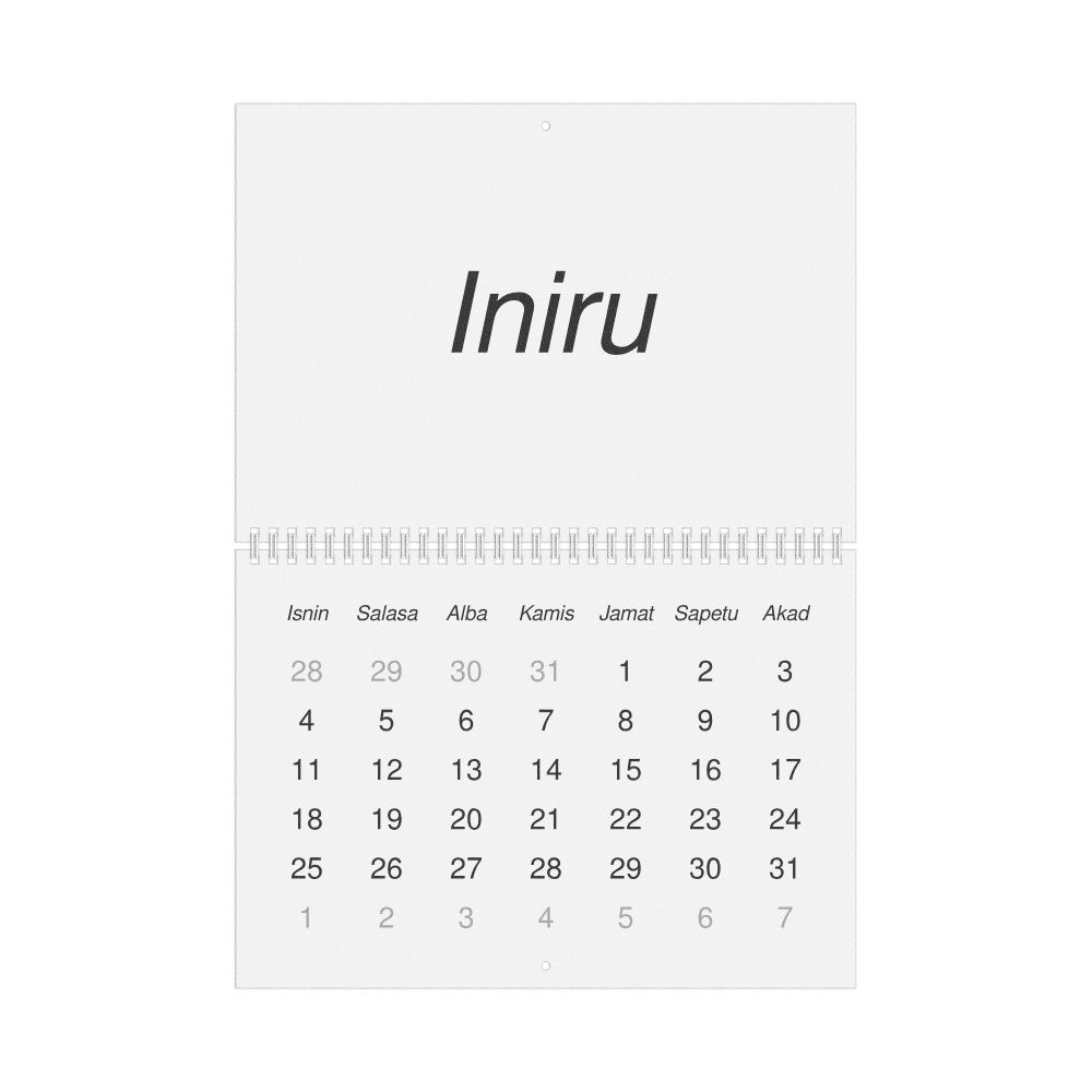 Leskoff 2027 Wall Calendar, Maguindanao-Labeled, Monday-Start Layout, Wire-Bound, 11.7 x 8.3 in (29.7 x 21.0 cm), image 1 of 1