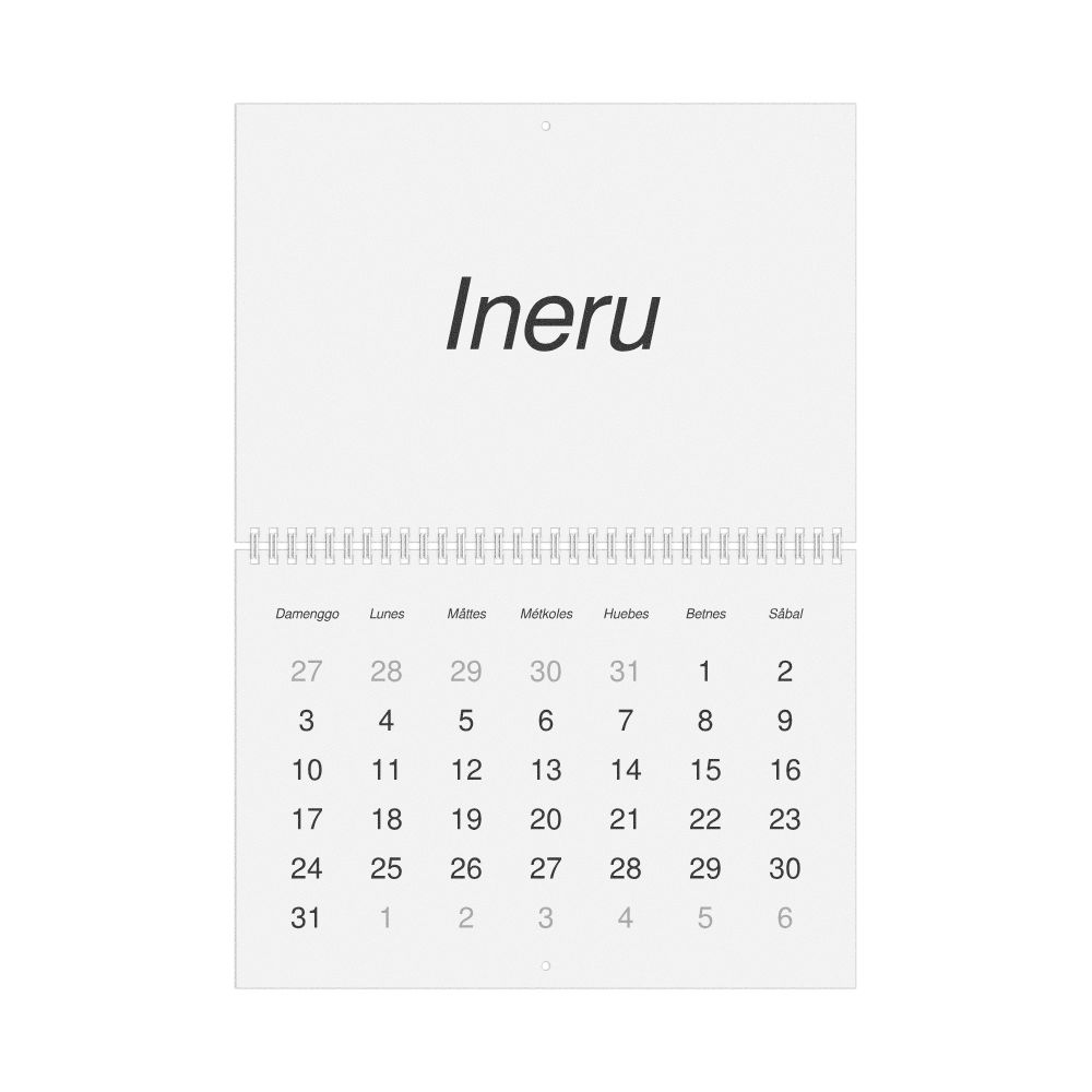 Leskoff 2027 Wall Calendar, Chamorro-Labeled, Sunday-Start Layout, Wire-Bound, 11.7 x 8.3 in (29.7 x 21.0 cm), image 1 of 1