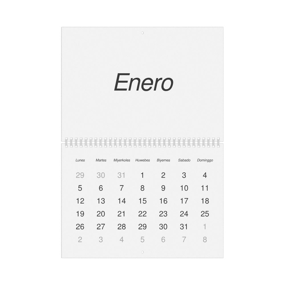 Leskoff 2026 Wall Calendar, Cebuano-Labeled, Monday-Start Layout, Wire-Bound, 11.7 x 8.3 in (29.7 x 21.0 cm), image 1 of 1