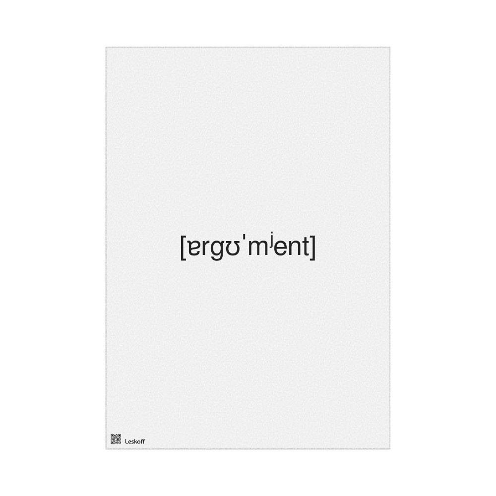 Leskoff аргумент IPA Transcription Poster, image 1 of 1