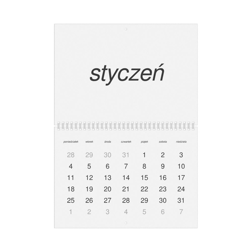 Leskoff 2027 Wall Calendar, Polish-Labeled, Monday-Start Layout, Wire-Bound, 11.7 x 8.3 in (29.7 x 21.0 cm), image 1 of 1