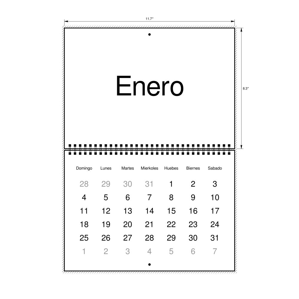 Leskoff 2026 Wall Calendar, Ilocano-Labeled, Sunday-Start Layout, Wire-Bound, 11.7 x 8.3 in (29.7 x 21.0 cm), image 1 of 1