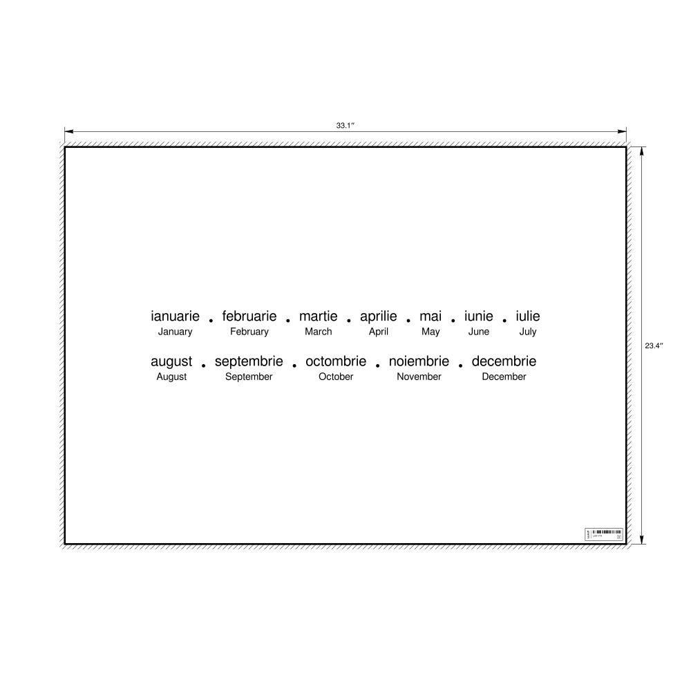 Leskoff Months of the Year Poster, Romanian/English-Labeled, image 1 of 1