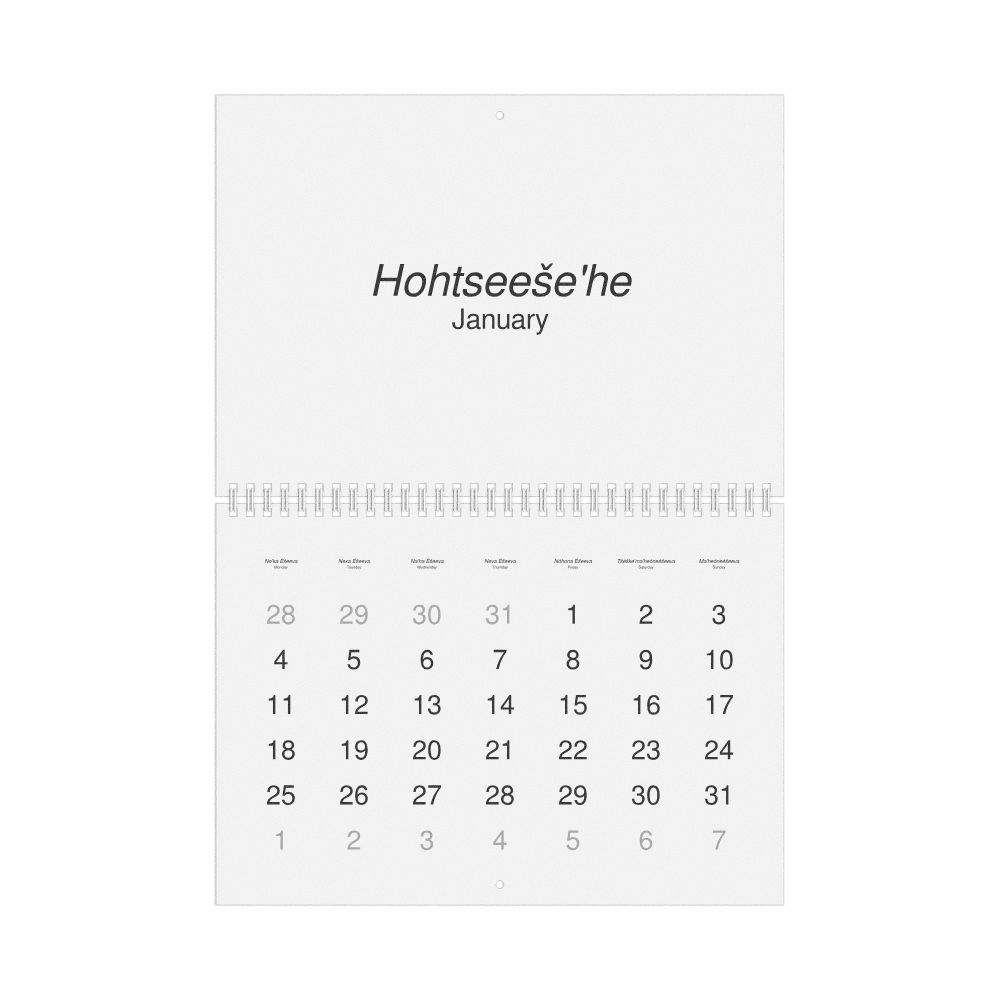 Leskoff 2027 Wall Calendar, Cheyenne/English-Labeled, Monday-Start Layout, Wire-Bound, 11.7 x 8.3 in (29.7 x 21.0 cm), image 1 of 1