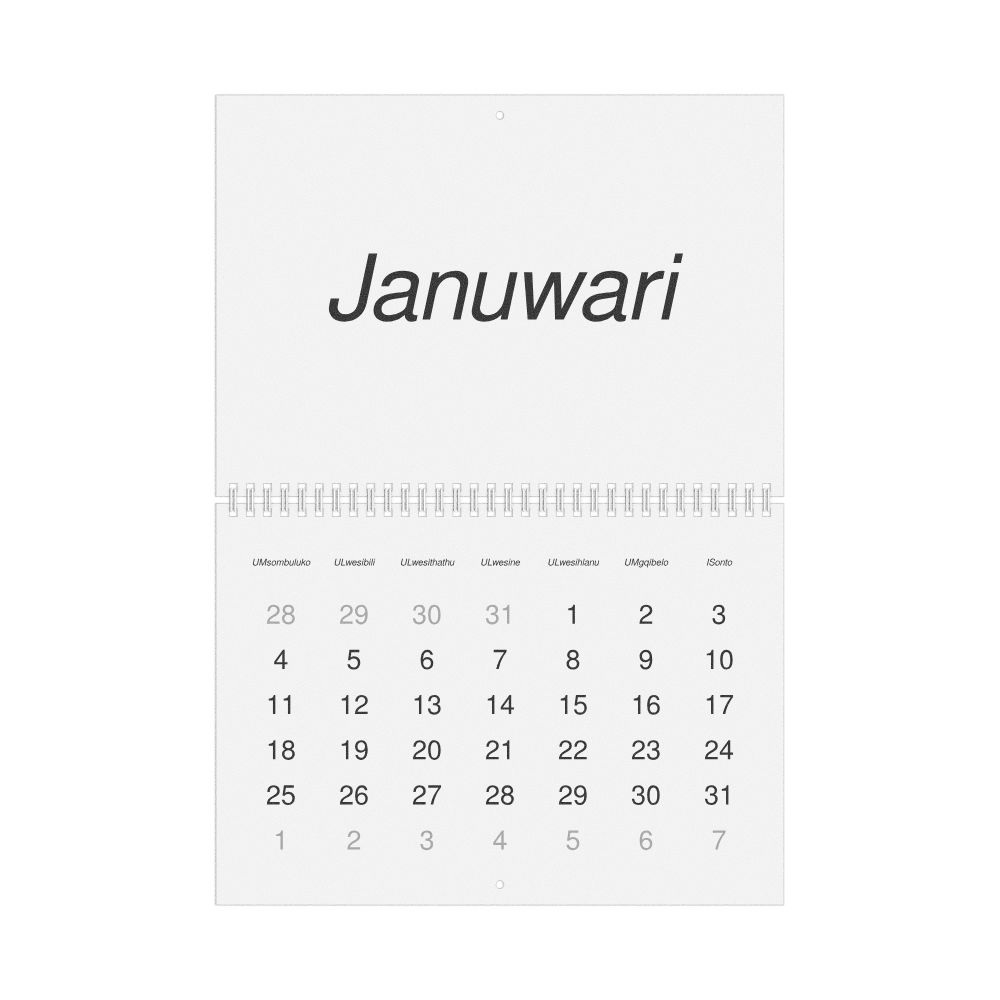 Leskoff 2027 Wall Calendar, Zulu-Labeled, Monday-Start Layout, Wire-Bound, 11.7 x 8.3 in (29.7 x 21.0 cm), image 1 of 1
