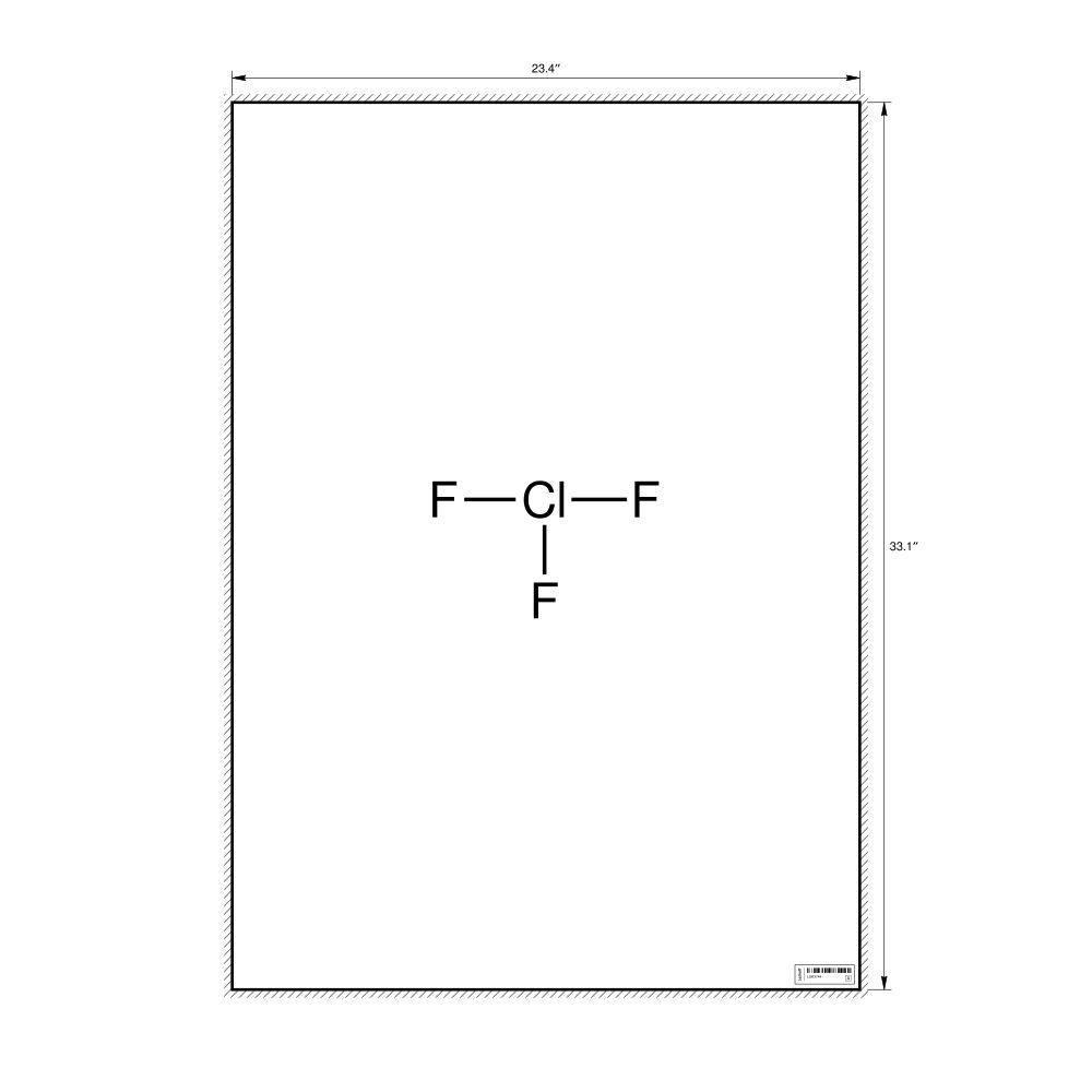 Leskoff Chlorine Trifluoride Molecule Poster, 2D Structure, image 1 of 1