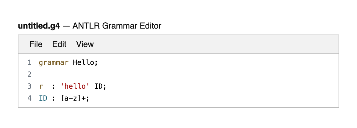 ANTLR Grammar Editor