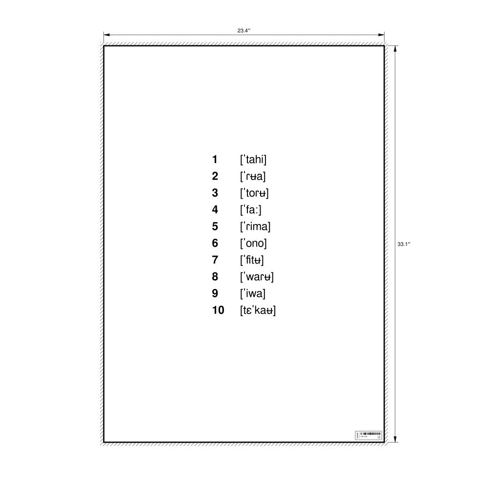 Leskoff Numbers 1–10 Poster, IPA-Labeled (Māori), image 1 of 1