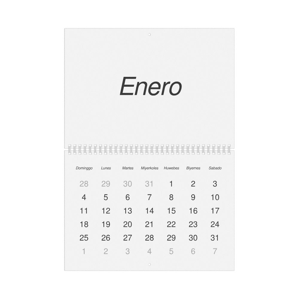 Leskoff 2026 Wall Calendar, Cebuano-Labeled, Sunday-Start Layout, Wire-Bound, 11.7 x 8.3 in (29.7 x 21.0 cm), image 1 of 1