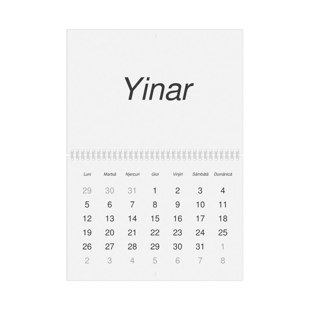 Leskoff 2026 Wall Calendar, Aromanian-Labeled, Monday-Start Layout, Wire-Bound, 11.7 x 8.3 in (29.7 x 21.0 cm), image 1 of 1