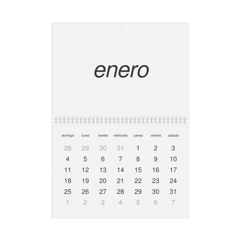 Leskoff 2026 Wall Calendar, Spanish-Labeled, Sunday-Start Layout, Wire-Bound, 11.7 x 8.3 in (29.7 x 21.0 cm), image 1 of 1