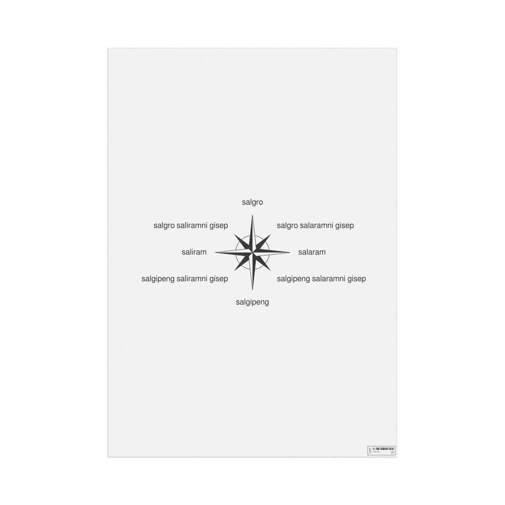 Leskoff Cardinal Directions Poster, Garo-Labeled, image 1 of 2