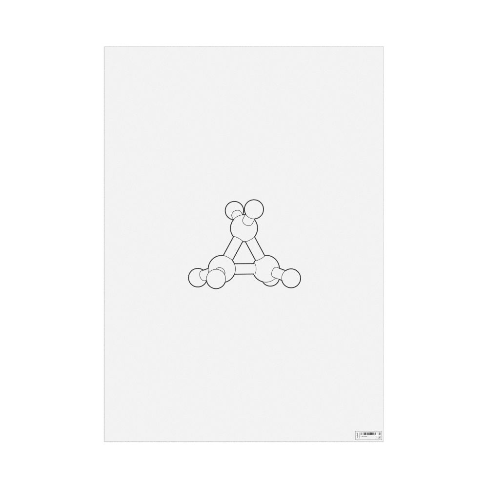 Leskoff Cyclopropane Molecule Poster, Ball-and-Stick Model, Stylized, image 1 of 1