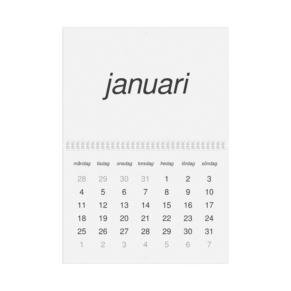Leskoff 2027 Wall Calendar, Swedish-Labeled, Monday-Start Layout, Wire-Bound, 11.7 x 8.3 in (29.7 x 21.0 cm), image 1 of 1