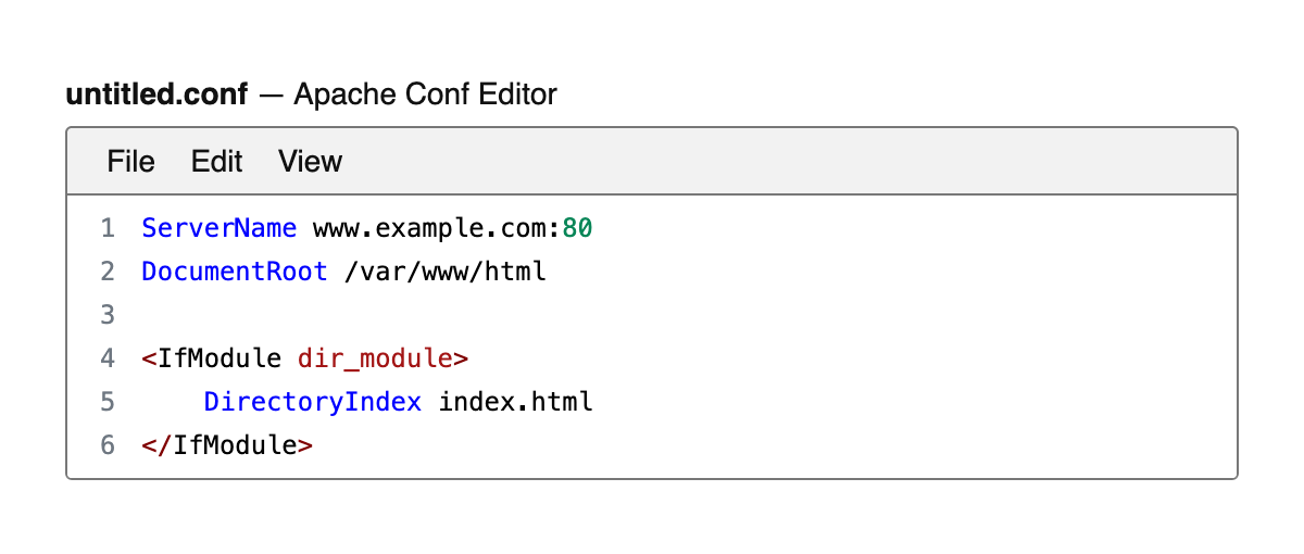Apache Conf Editor