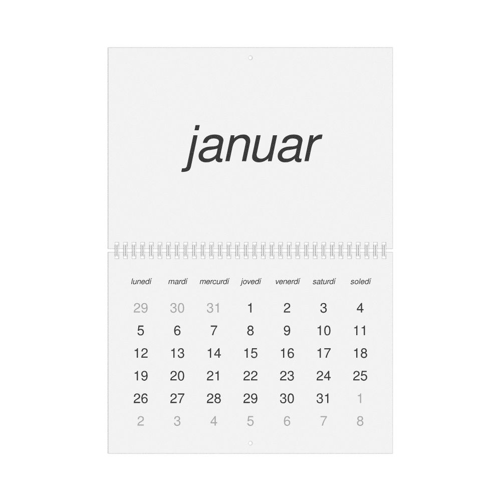 Leskoff 2026 Wall Calendar, Interlingue-Labeled, Monday-Start Layout, Wire-Bound, 11.7 x 8.3 in (29.7 x 21.0 cm), image 1 of 1