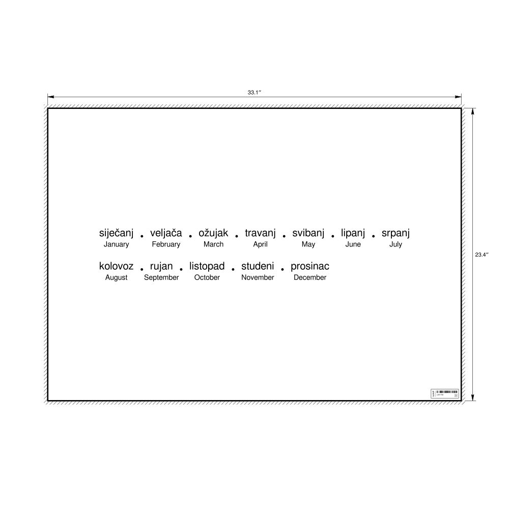 Leskoff Months of the Year Poster, Croatian/English-Labeled, image 1 of 1