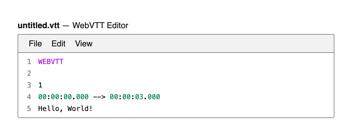 WebVTT Editor