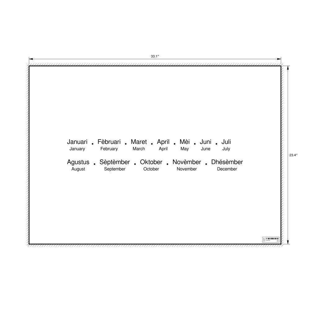 Leskoff Months of the Year Poster, Javanese/English-Labeled, image 1 of 1