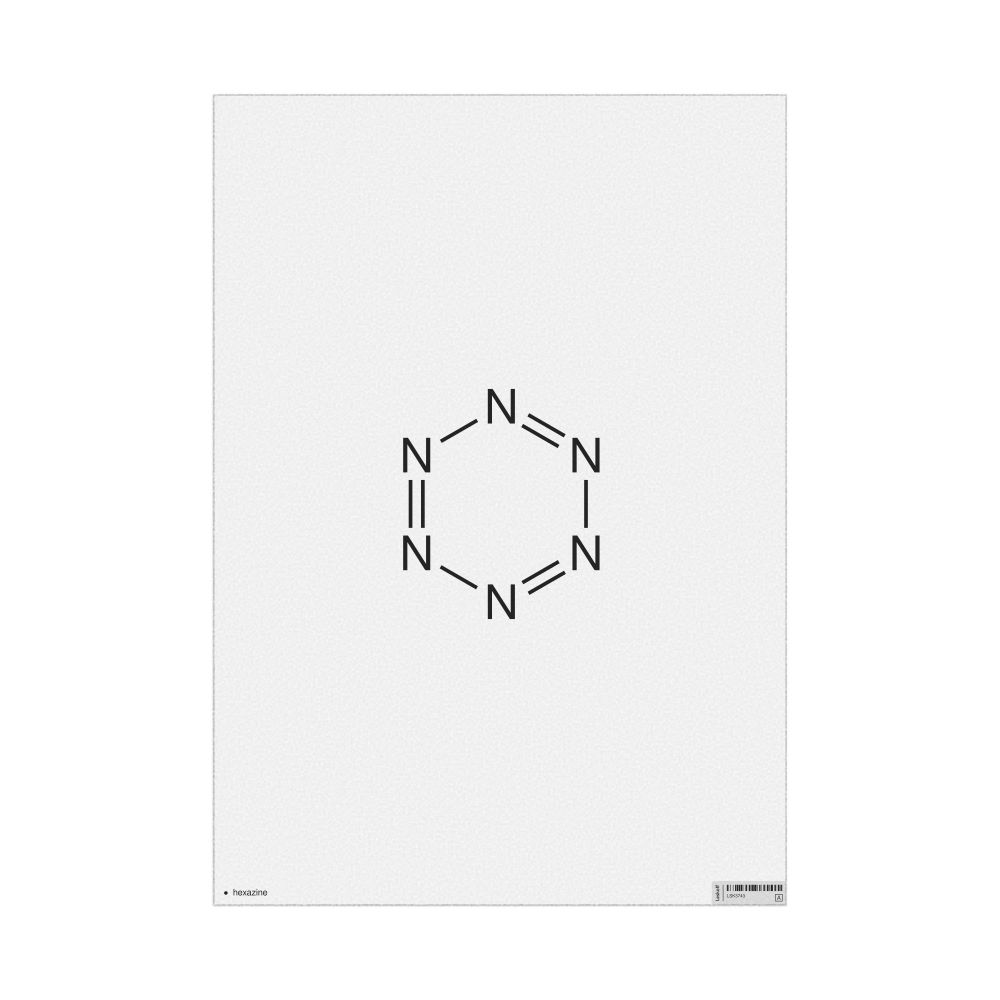 Leskoff Hexazine Molecule Poster, 2D Structure, English-Labeled, image 1 of 1