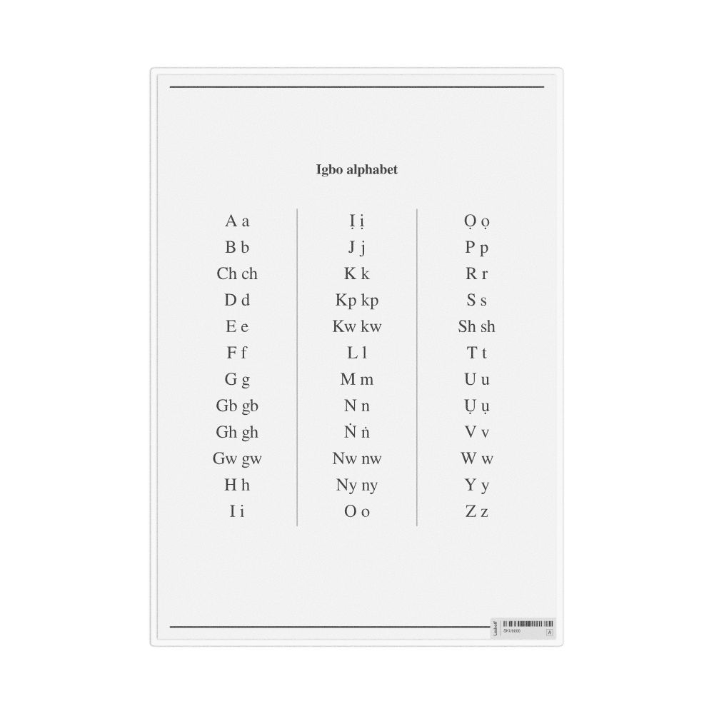 Leskoff Igbo Alphabet Chart, image 1 of 1