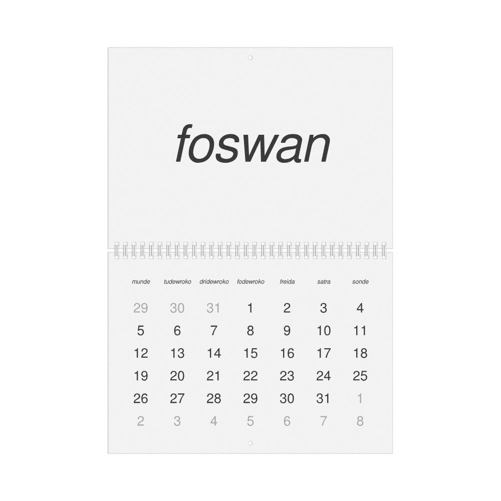 Leskoff 2026 Wall Calendar, Sranan Tongo-Labeled, Monday-Start Layout, Wire-Bound, 11.7 x 8.3 in (29.7 x 21.0 cm), image 1 of 1