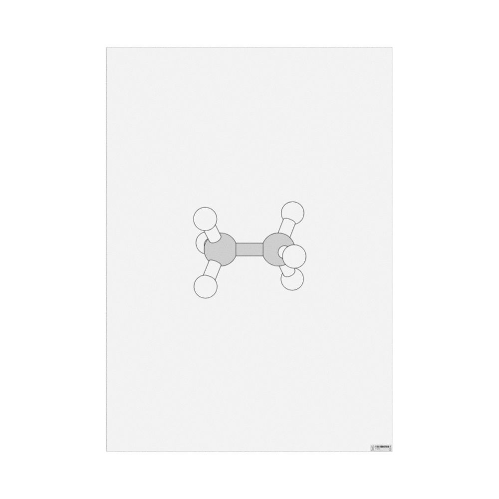 Leskoff Ethane Molecule Poster, Ball-and-Stick Model, image 1 of 1