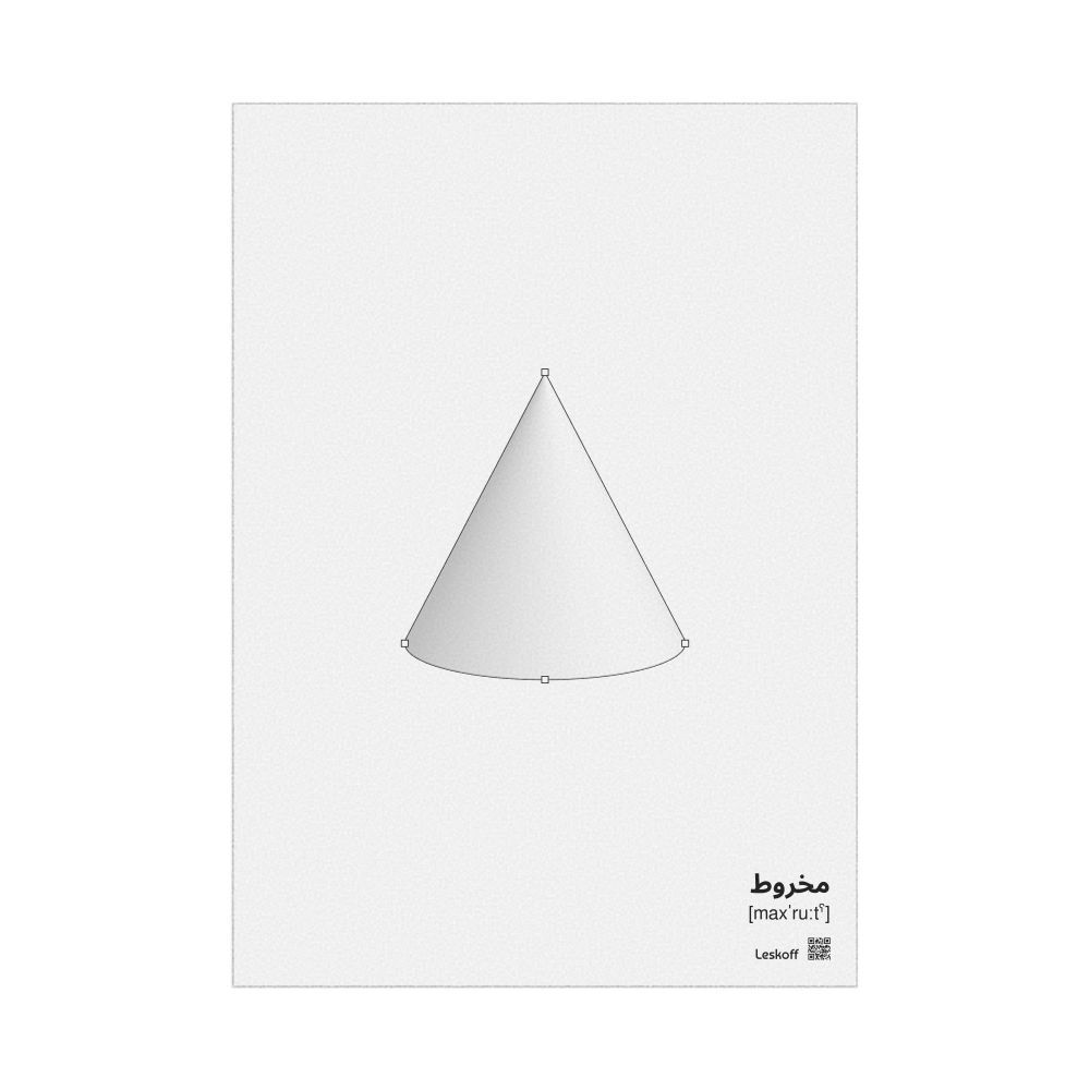 Leskoff Cone Poster, Feature View, Arabic-Labeled with IPA, image 1 of 1