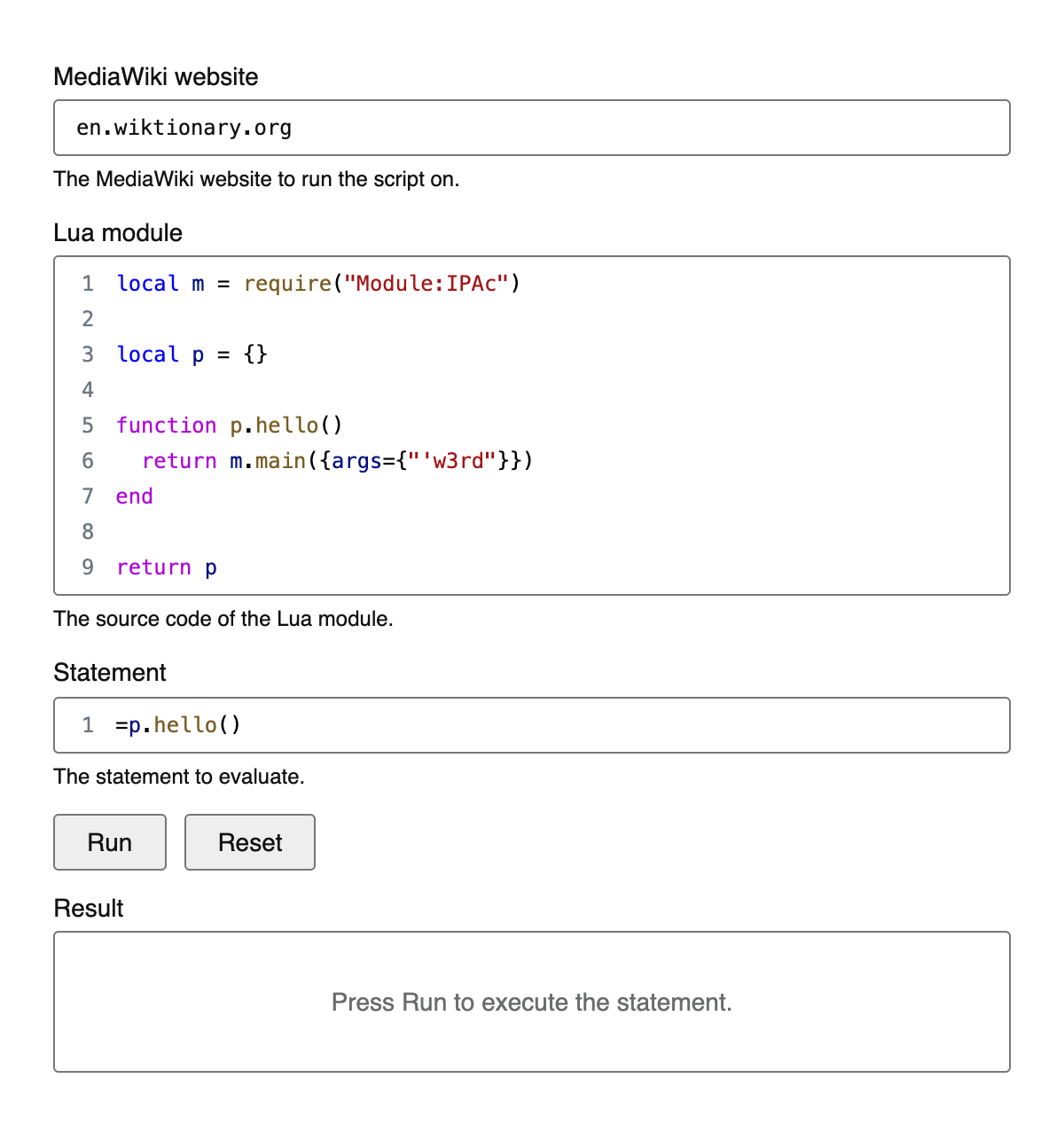 MediaWiki Lua Runner