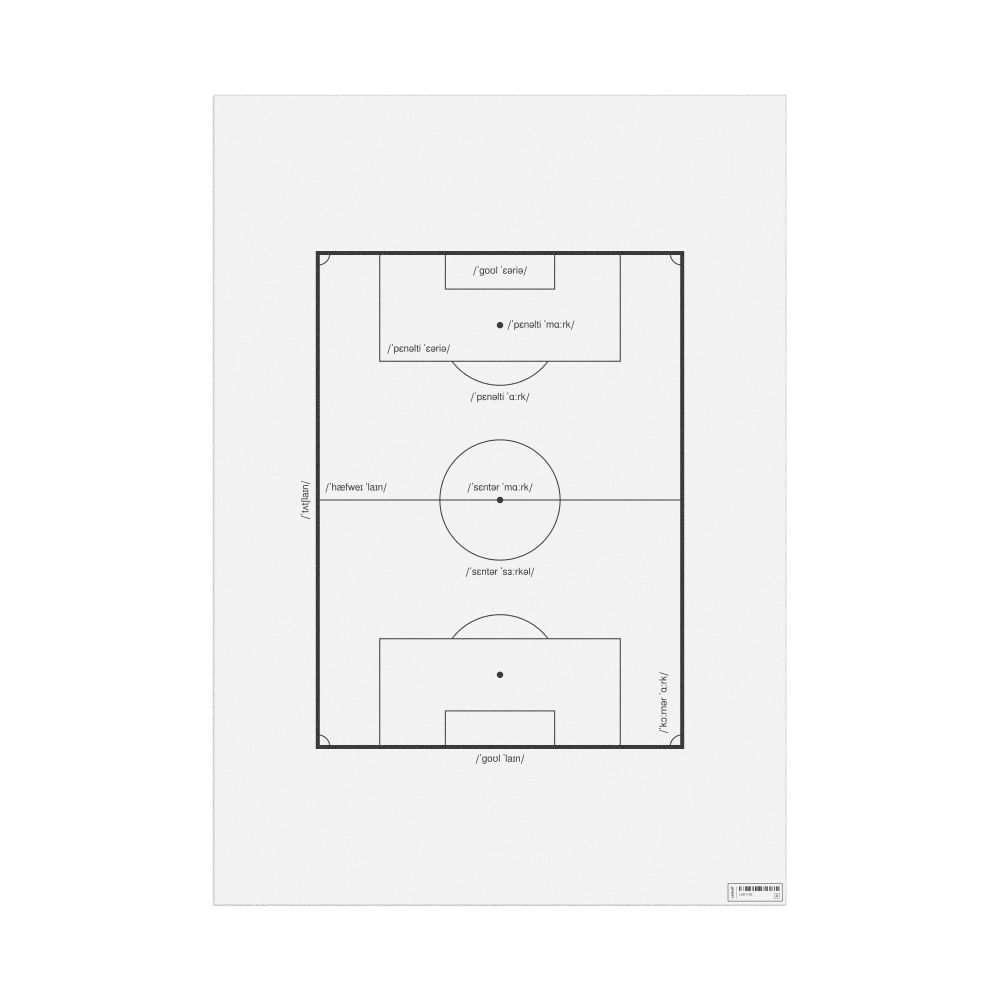 Leskoff Soccer Field Poster, IPA-Labeled (English), image 1 of 1